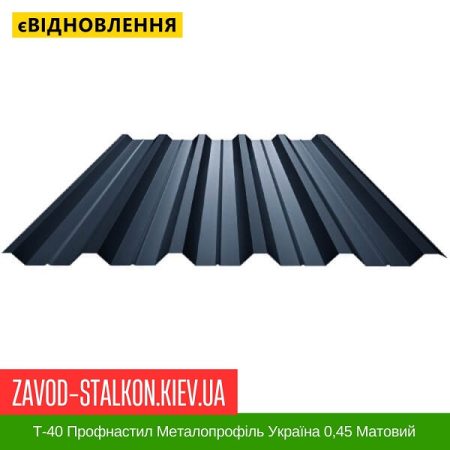 Т-40 Профнастил Металопрофіль 8019 Україна 0,45 Матовий