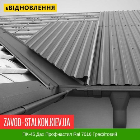 ПК-45 Дах Профнастил Ral 7016 Графітовий