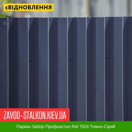 Паркан Забор Профнастил Ral 7024 Темно-Сірий
