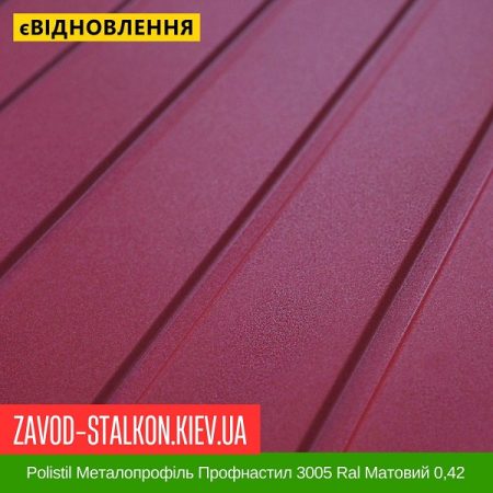 Polistil Металопрофіль Профнастил 3005 Ral Матовий 0,42