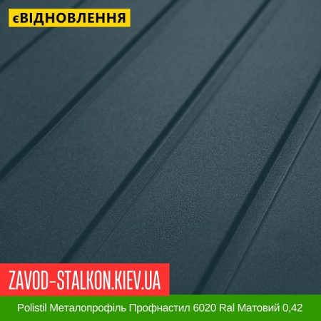 Polistil Металопрофіль Профнастил 6020 Ral Матовий 0,42