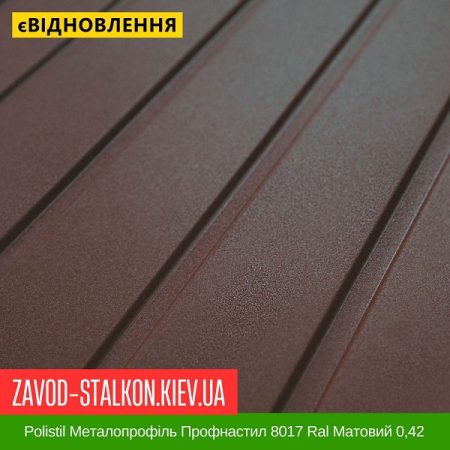 Polistil Металопрофіль Профнастил 8017 Ral Матовий 0,42