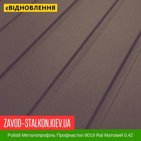 Polistil Металопрофіль Профнастил 8019 Ral Матовий 0,42