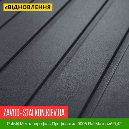 Polistil Металопрофіль Профнастил 9005 Ral Матовий 0,42
