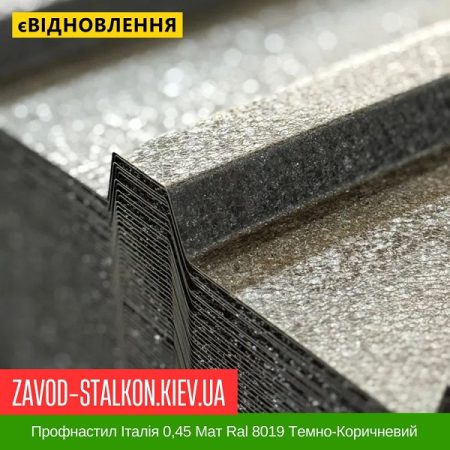 Профнастил Італія 0,45 Мат Ral 8019 Темно-Коричневий