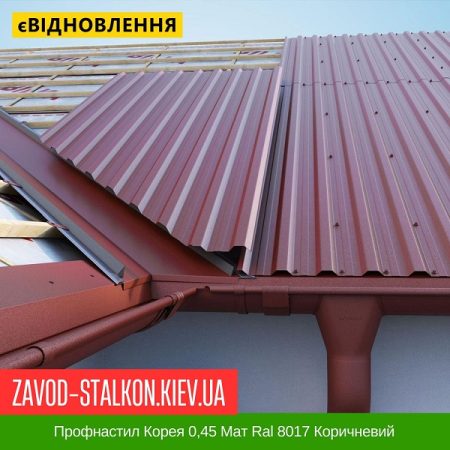 Профнастил Корея 0,45 Мат Ral 8017 Коричневий