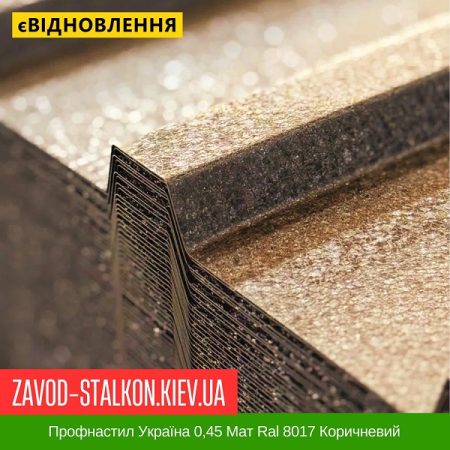 Профнастил Україна 0,45 Мат Ral 8017 Коричневий