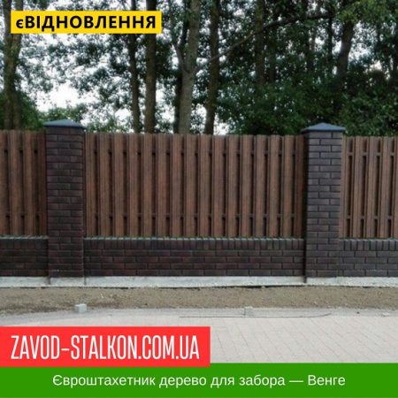 Штахетник металевий Паркан Забор 0,4 Венге Дерево
